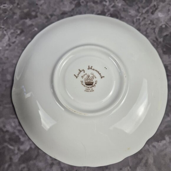 Hammersley & Co Lucky Shamrock Tea Cup & Saucer Bone China Gold Trim Vintage - Picture 9 of 16